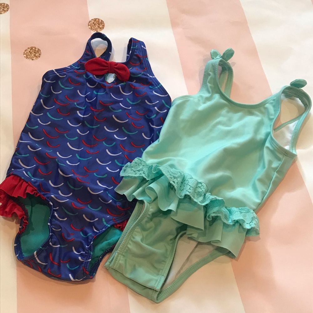 Lot of 2 2t Cat and Jack Bathing Suits
